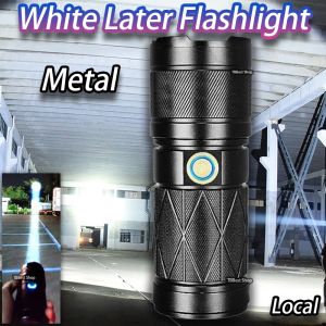 3000W Metal Torchlight ultra bright Full set G80 Super bright Flashlight with USB Waterproof White Laser Torchlight Outdoor Lamp for Emergency Light