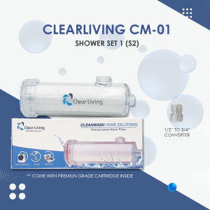 ClearLiving CM01 Inline Water Filter | Shower / Water Heater / Washing Machine Pre Filter | Anti Rust Sediment Penapis Air
