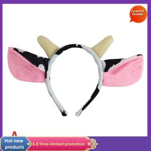 Graceful Creative Cow Milk Horn Ear Headband Animal Cosplay Costume Hair Band Party Props