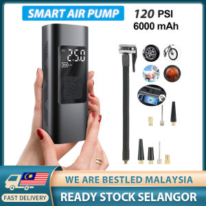 Car Air Pump Tyre Wireless Air Compressor 120 PSI 6000mAh Smart Automobile Digital Tire Pump Fast Electric Air Inflator pam tayar pam angin pam basikal