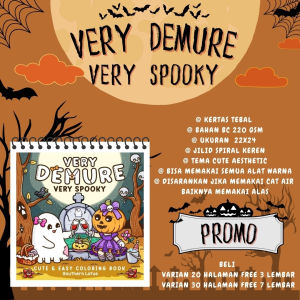 Very Demure Very Spooky Cute And Easy Coloring Book Buku Mewarnai Untuk Anak Dan Dewasa Kertas Super Tebal