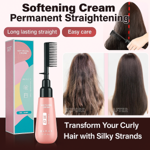 Straighten Hair Cream Easy To Use Shiny And Smooth Hair Straightening Cream Gentle Aiti-Damage No Ironing Forever Hair Straight