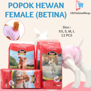 POPOK HEWAN BETINA ANJING KUCING PELIHARAAN DONO FEMALE DIAPERS FULL COVER PINK