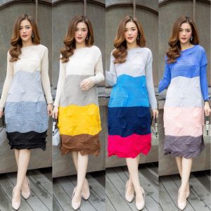 Cutie Minute อก ฟรีไซส์  44"++ (Premium grade pleated dress) เดรสผ้าอัดพลีทใช้ขั้นตอนการอัดกลีบแบบแบรนด์ชั้นนำ