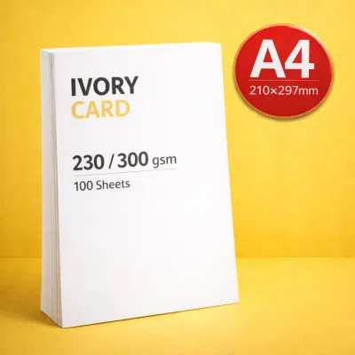 𝗣𝗥𝗜𝗡𝗧 𝗦𝗢𝗨𝗥𝗖𝗘 - A4 Ivory Card (2 side matt) 230gsm 300gsm