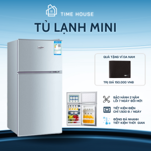 Tủ lạnh mini gia đình tích hợp hai ngăn riêng biệt ngăn làm mát và ngăn tủ đông tiện lợi tiện dụng an toàn cho sức khỏe gia đình bạn Bảo hành 2 năm