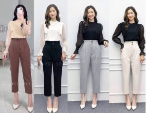 Quần Âu Nữ Công Sở Cạp Cao hai cúc đủ màu chất mát-TNS-mã 457