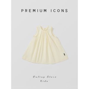 BabyKids Dress Plain Color Sleeveless Summer Girl Dress 2-8 Years Dress Budak Perempuan
