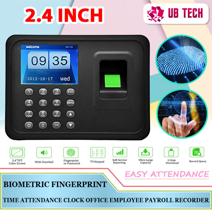 A6 2.4 inch TFT Biometric Fingerprint Time Attendance Clock Office ...