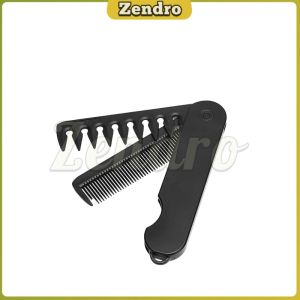 ZEO 2-in-1 Portable Folding Comb Barber Clipper Comb Wide Tooth Oil Head Hair Comb for Men
