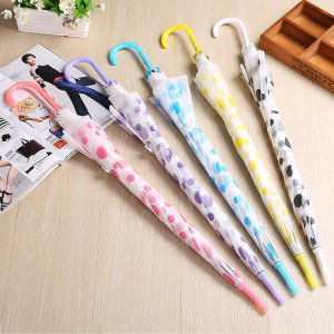Polka Dot Transparent Umbrella Fashion Umbrella Glass Straight Pole Long Handle school student Colorful Frosted Umbrella Semi-automatic Straight Rod Environmentally Friendly Transparent Umbrella