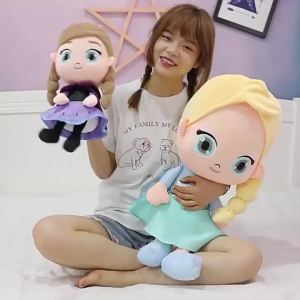 Anna doll large princess and snowman doll cartoon plush toy great gift for girls pillow princess soft toy anna plush dolls for girls Niu Nius department store