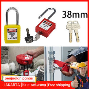 【COD】38mm Gembok Safety Loto Leher Panjang Tahan Panas 2 Warna Padlock Safety Lockout Tagout Loto Safety Thermoplastic Gembok Alat Perbaikan Rumah Tangga Peralatan Keamanan