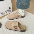 Julyya Sandals For MEN&WOMEN Clogs Shoes Leather With Buckle Half Shoes. 