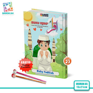 Iqro Ngaji Anak Karakter 1 Sampai 6 Custom Nama dan Foto Sendiri Isi Iqro Warna Warni Milenial