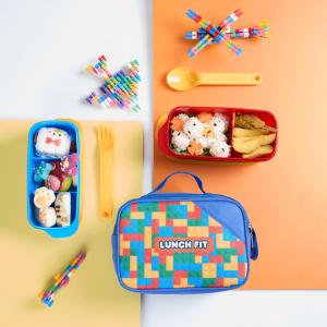 Tas Bekal Kenji Set 0f 4 Pcs /Tas Bekal Alumuniun Foil /Tas Bekal Motif Balok