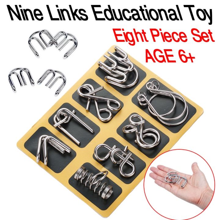 Intelligence Knot 8 PCS Metal Puzzle Baffling puzzle Games Baby ...