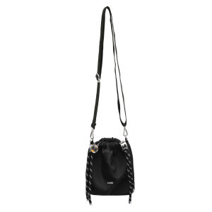 MUJI-Style Satin Drawstring Crossbody Bag with Adjustable Thin Strap Casual Sling for Work and Leisure