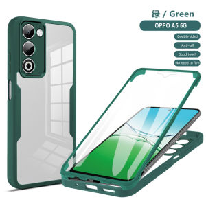 เคส OppoA5 5G 4G 2025สำหรับ OPPO A5 5G 4G OppoA5 2025เคสใส่โทรศัพท์360คลุมทั้งหมดใสโปร่งใสกันกระแทกด้านหน้ามี TPU แบบนิ่มทุกส่วนของเครื่อง PC แบบแข็งมาให้หมด