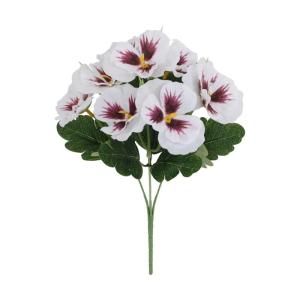 Multicolored Silk Flower Stem Five Prongs Design Pansies Elegant Decorative Floral For Modern Interior Styling