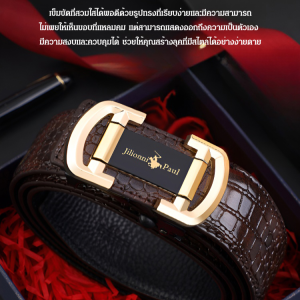เข็มขัดผู้ชาย สีดํา หัวเข็มขัดอัตโนมัติ หัวเข็มขัด ไม่มีการเสียรูป มีความสามารถ วัววินเทจ รู้สึกนุ่มนวล