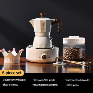 Bincoo ấm moka đôi-van nhỏ gia đình Bình đựng cà phê Máy pha cà phê Espresso đặt cà phê đồ dùng 2 ly