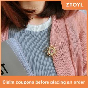【ZTOYL】 Men Mặt Trời Trâm Pin Phụ Nữ Rhinestone Pha Lê Khăn Áo Trâm Làm cỏ Đồ Trang Sức