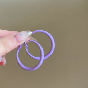 OMQAIO Y2k Hoop Earrings Round Geometric Womens Jewelry Trendy Ins Circle Earrings Gift
