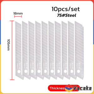 Vacaka 10Pcs 75# SK5 Steel Cutter Blade Set 18*105mm With Portable Box