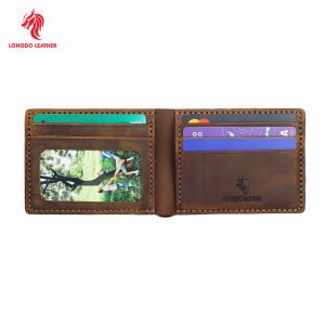 Ví da sáp da bò thật - Bảo hành 5 năm - Thương hiệu Longdo Leather - B06