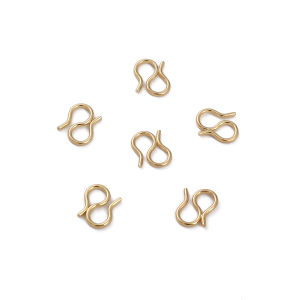 1-10pcs/bag 14K Gold Plated Brass Jewelry Clasap W & S Shapes Clasp For DIY Necklace Bracelet Jewelry Making