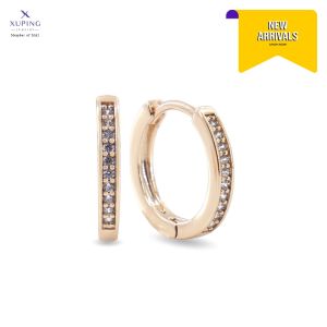 Xuping Anting Klip Wanita Kasual Mata Baris 10