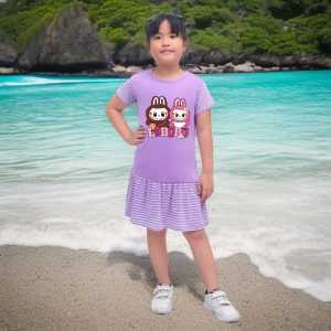 Dress Anak Perempuan LABUBU Untuk Usia 1-8 Thn Daster Anak Motif Terbaru