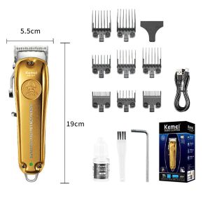 Kemei Km-1831 all-metal electric hair clipper trimmer gold 2000mAh lithium battery professional hair clipper adjustable long battery life to prevent accidental injury