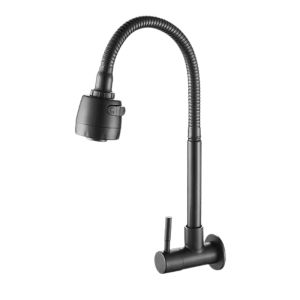 Rain 304 Stainless Steel Black Kitchen Faucet With Sprayer Faucet Sink&Water Taps In Wall Faucet