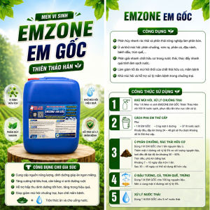 Men vi sinh EMZONE - EM GỐC ủ phân hữu cơ làm phân bón. Can 20L