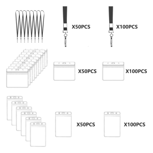 Flat Neck Lanyard for Clear Horizontal/Vetival Holder with Lanyard Black Lanyard with Name Holder