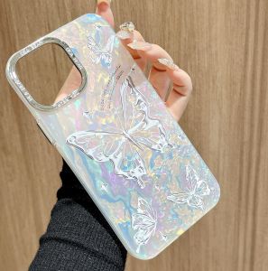 [Nóng] họa tiết bướm vỗ khung kim loại bằng bạc mạ điện vỏ điện thoại IMD có chân đế & Vòng đeo tay cho iPhone x XS XR 11 12 13 14 15 Series