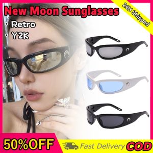 Y2K Retro New Moon Sunglasses Street Hip Hop Punk Sun Glasses European and American Shade