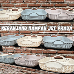 [dapat 3 pcs] Keranjang Nampan Plastik Motif Rotan Jet Prada Serbaguna Penyimpanan Souvenir Hantaran | keranjang nampan | keranjang rotan