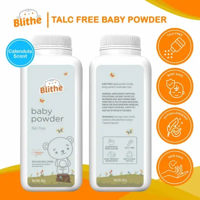 Blithe Baby powder 80g talc free cornstarch calendula scent diaper rash infant sensitive hypoallergenic