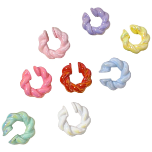 Artistic Ear Cuff Flower Women Comfortable Ear Clip Ear Party and Casual Ear Accessory Resin Texture
