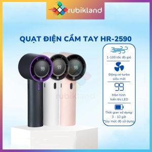 [Quạt Sạc] Quạt Không Cánh HR2590 Handheld Charging Fan Quạt Cầm Tay Điện Turbo Siêu Mạnh Có Màn Led