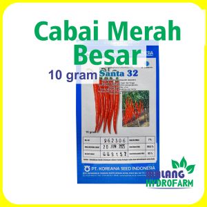 Benih Cabai Merah Besar Santa 32 10 gram Koreana Seed Indonesia dataran menengah tinggi unggul bibit biji sayur cabe pedas pedes hidroponik hydroponik