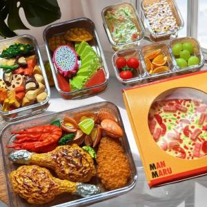 【Clementty】 1 Set Kitchen Storage Box Tableware Decoration 1 6 Dollhouse Mini Fresh Keeping Box Lunch Box Model Miniature Vegetable Preparation Plate