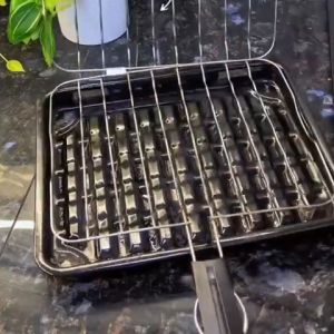 [SYOK]Pemanggang Ikan Stail Jepun Portable BBQ Grill Pan with Tray 日式烤鱼烧烤盘