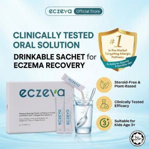 ECZEVA | Oral Solution Food Supplement Drink Powder Sachets 20 x 5g | Rice Ceramide Komecera Vitamin D3 Zinc | Halal | Age 3+