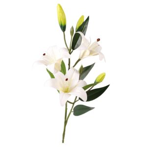 DENLUN 80cm Artificial Flower Branch Plastic Real Touch Fake Flowers DIY Vase Decor Elegant Silk Lilium Brownii Flower Home Office Decor