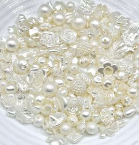 100g Baroque mixed bows roses shells and other imitation pearl spacers suitable for DIY jewelry making