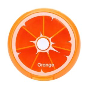 Fruit Shaped Weekly Rotatable Mini Plastic Capsules Pill Box Portable Travel Compartmen Portable Pill Box